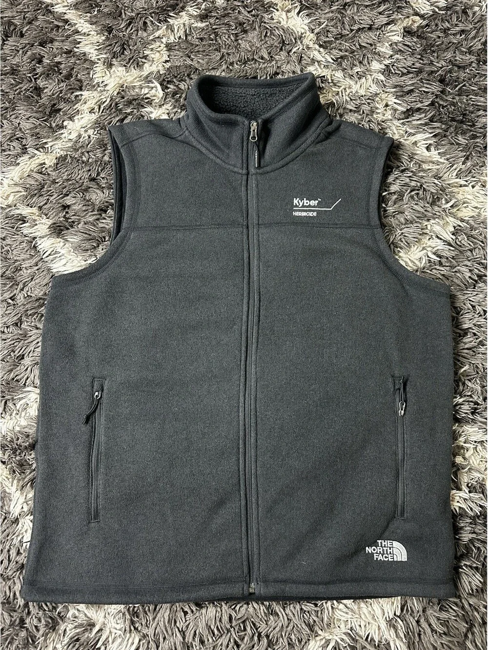 The North Face Mens XL Fleece Vest Black Full Zip Kyber Herbicide Corporate